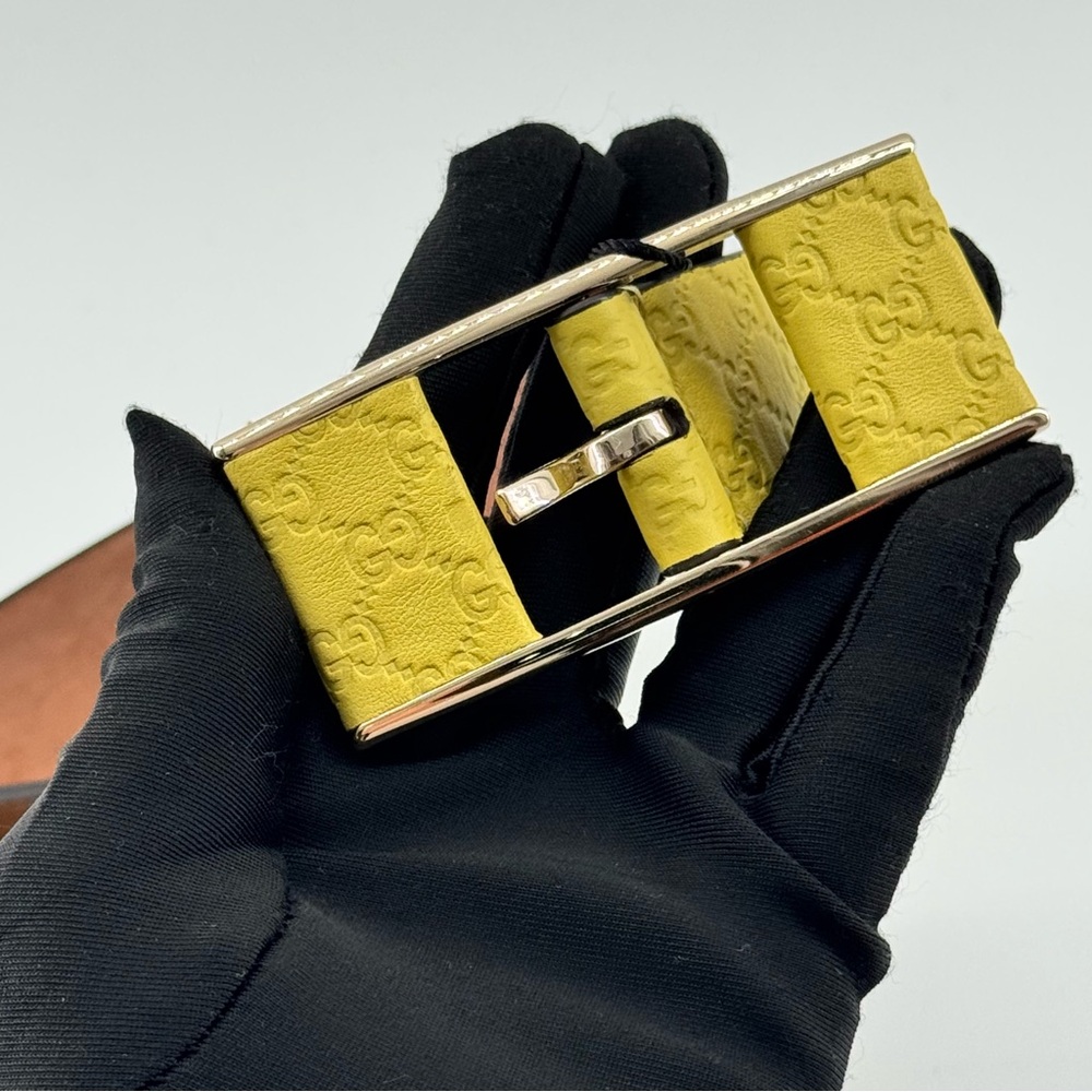 Gucci Yellow Monogram Belt - Picture 5 of 9
